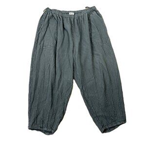 Oh My Gauze Casual Cotton Gray Pants 3X Tapered Cuff Cropped